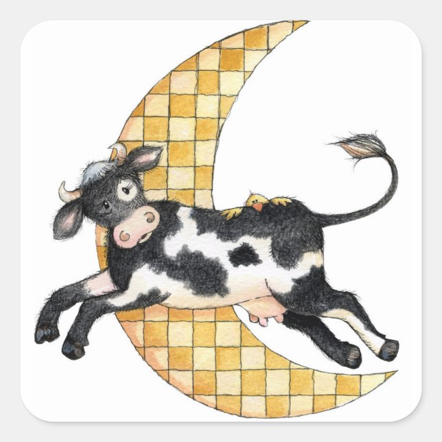 Pegatina Cuadrada Sobre la luna - Pegatinas (Anverso)