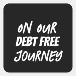 Pegatina Cuadrada Sobre nuestro viaje libre de deuda