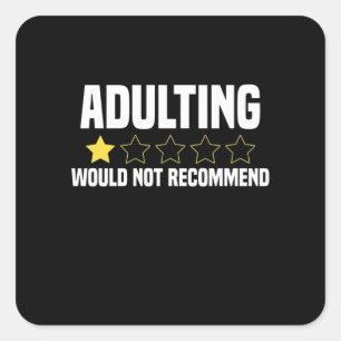 Pegatina Cuadrada Sobrevalorización de adultos