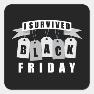 Pegatina Cuadrada Sobreviví al viernes negro