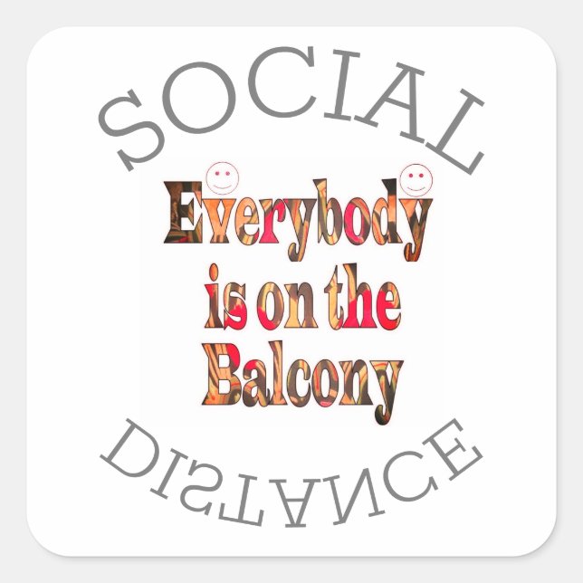 Pegatina Cuadrada Sobreviviremos a COVID-19: Un mensaje de resilienc (Anverso)