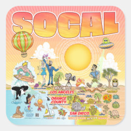 Pegatina Cuadrada SoCal