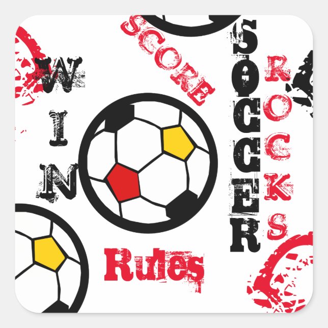 PEGATINA CUADRADA SOCCER (Anverso)