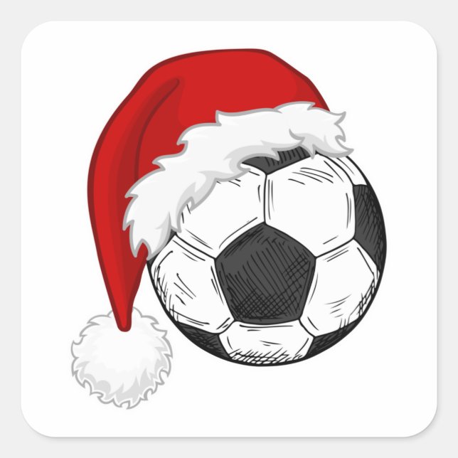 Pegatina Cuadrada Soccer fans Christmas shirt design Soccer players (Anverso)