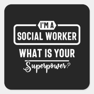 Pegatina Cuadrada social work, cute social work, social worker