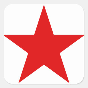 Pegatina Cuadrada Socialista comunista de la estrella roja
