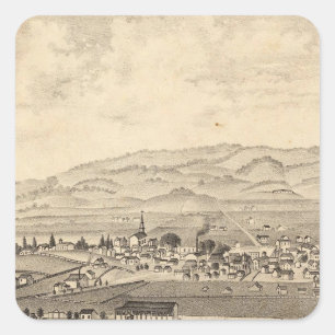 Pegatina Cuadrada Sociedad Agrícola del Distrito de Sonoma y Marin