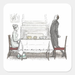 Pegatina Cuadrada Sociedad Superior, Orgullo de Jane Austen y prejui