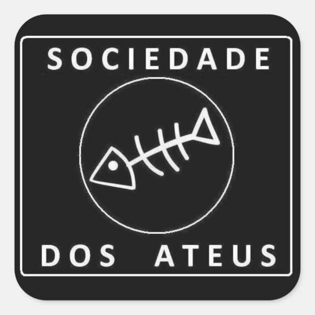 Pegatina Cuadrada Sociedade Dos Ateus (Anverso)