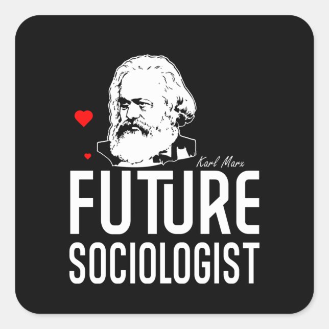Pegatina Cuadrada Sociólogo futuro (Anverso)
