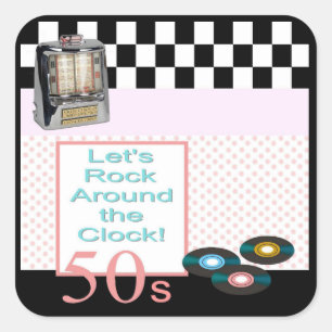Pegatina Cuadrada Sock Hop