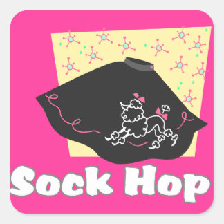 Pegatina Cuadrada Sock Hop