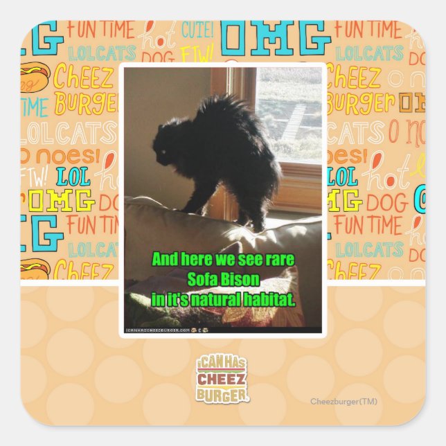 Pegatina Cuadrada Sofa Bison (Anverso)
