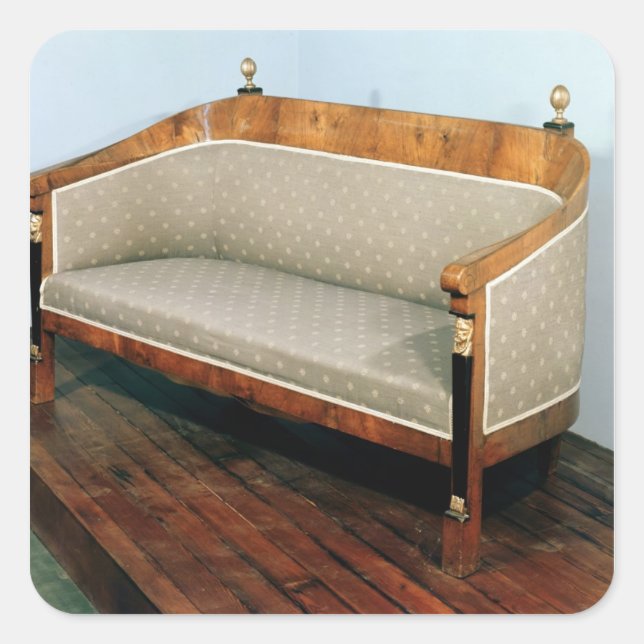 Pegatina Cuadrada Sofa, estilo Biedermeier, c.1820 (Anverso)