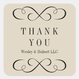 Pegatina Cuadrada Sofisticadas playas de arena beige gracias etiquet