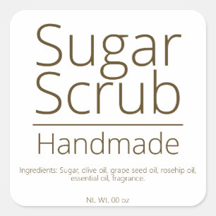 Pegatina Cuadrada Sofisticado hobby de negocios de sugar Scrub