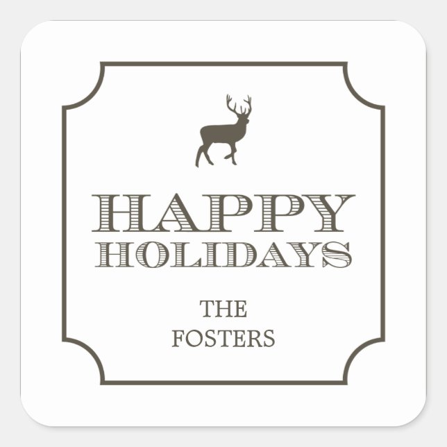 Pegatina Cuadrada Sofisticados Pegatinas de regalo de vacaciones de  (Anverso)