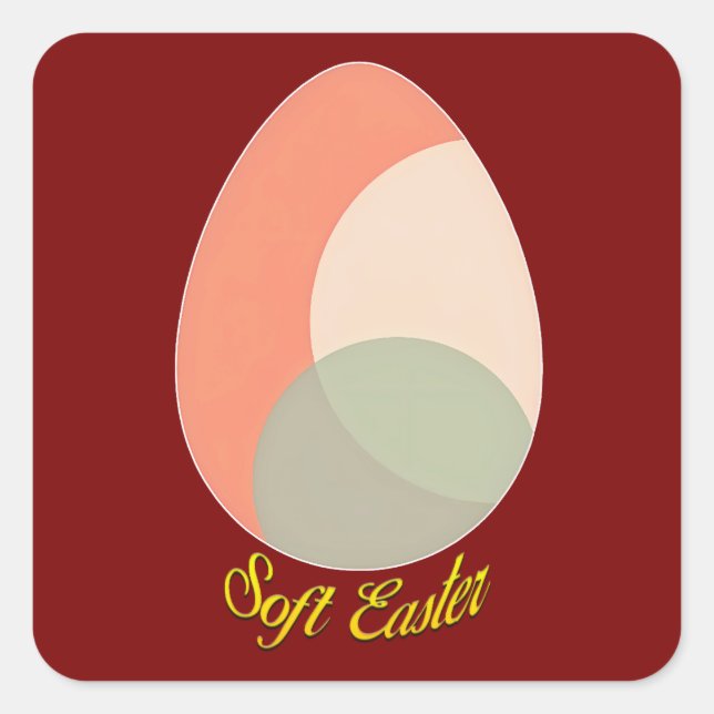 Pegatina Cuadrada Soft Easter – Pastel Egg Illustration -Autocolante (Anverso)