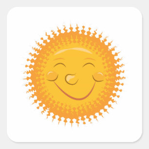 Pegatina Cuadrada Sol