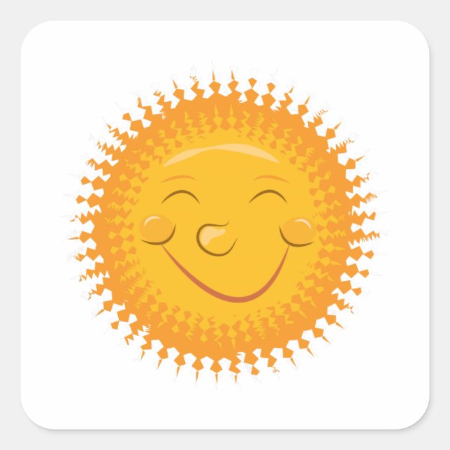 Pegatina Cuadrada Sol (Anverso)