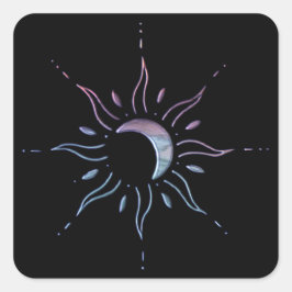 Pegatina Cuadrada Sol 1