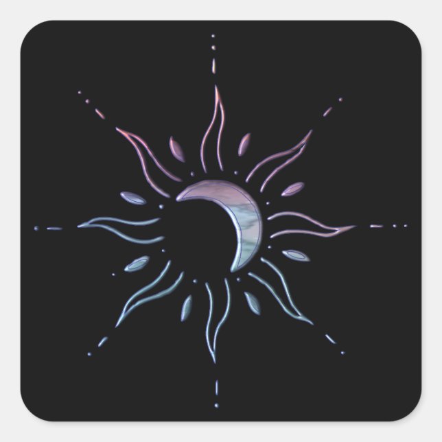 Pegatina Cuadrada Sol 1 (Anverso)