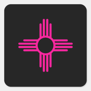 Pegatina Cuadrada Sol de Zia de Nuevo México 