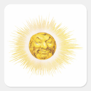 Pegatina Cuadrada Sol facial