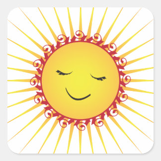 Pegatina Cuadrada Sol feliz -diversión-