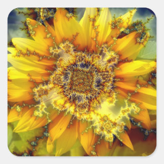 Pegatina Cuadrada Sol flotante