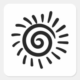 Pegatina Cuadrada Sol tribal