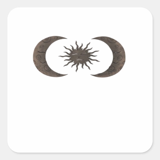 Pegatina Cuadrada Sol y Lunas Whimsigoth (Anverso)