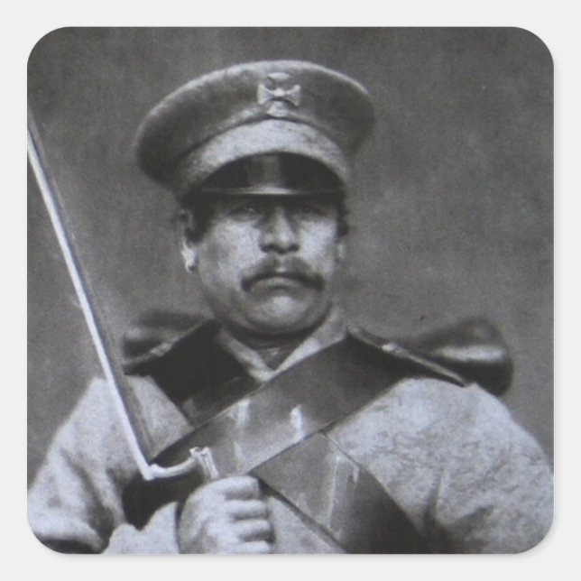Pegatina Cuadrada Soldado ruso (Anverso)