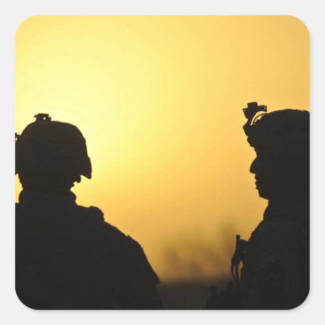 Pegatina Cuadrada soldados (Anverso)