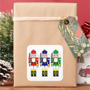 Pegatina Cuadrada Soldados Cascanueces Navidad