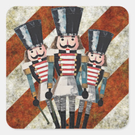 Pegatina Cuadrada Soldados cazadores de desnudos