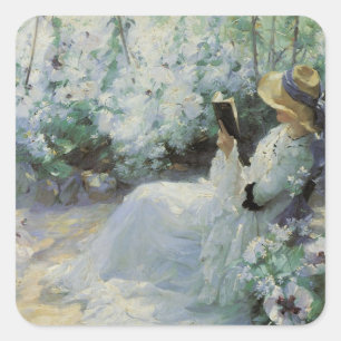 Pegatina Cuadrada Soledad Deliciosa de Frank Bramley, Arte Antiguo
