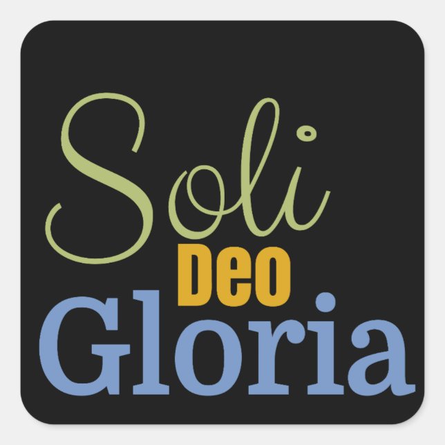 Pegatina Cuadrada Soli Deo Gloria (Anverso)