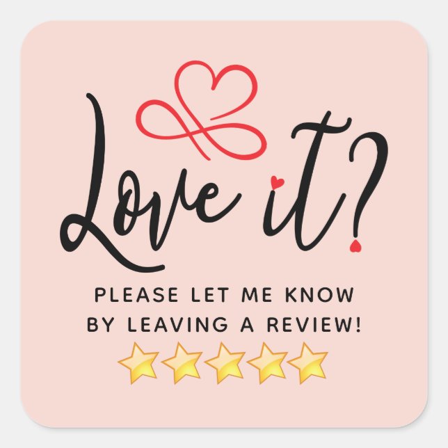 Pegatina Cuadrada Solicitud de revisión simple (Anverso)