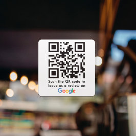 Pegatina Cuadrada Solicitud de revisiones de Google con código QR