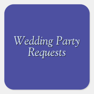 Pegatina Cuadrada Solicitudes de la fiesta de bodas