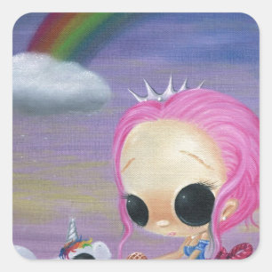 Pegatina Cuadrada Solo amor y risa