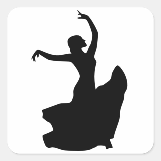 Pegatina Cuadrada Sólo bailarín de flamenco (Anverso)