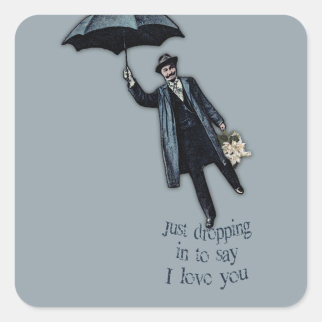 Pegatina Cuadrada Solo Drogas En San Valentín (Anverso)