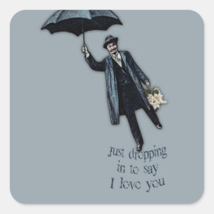 Pegatina Cuadrada Solo Drogas En San Valentín