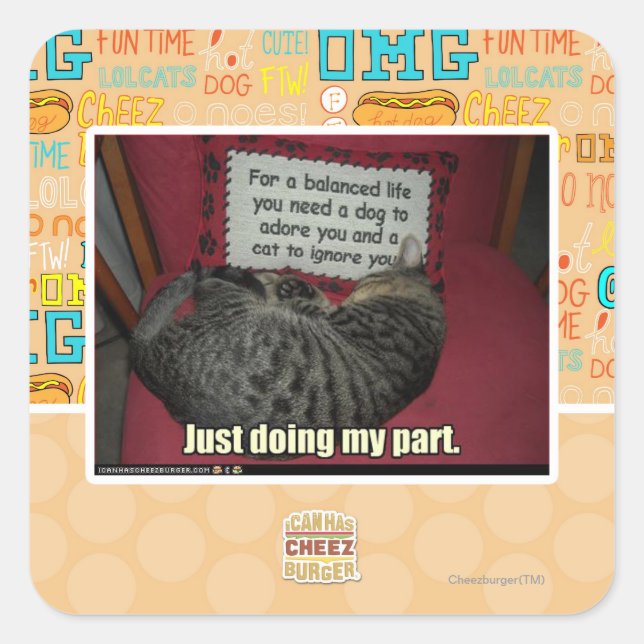 Pegatina Cuadrada Sólo estoy haciendo mi parte. (Anverso)