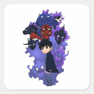 Pegatina Cuadrada Solo leveling inspired chibi