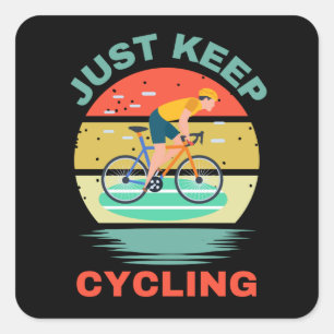 PEGATINA CUADRADA SÓLO MANTENER EL CICLISMO