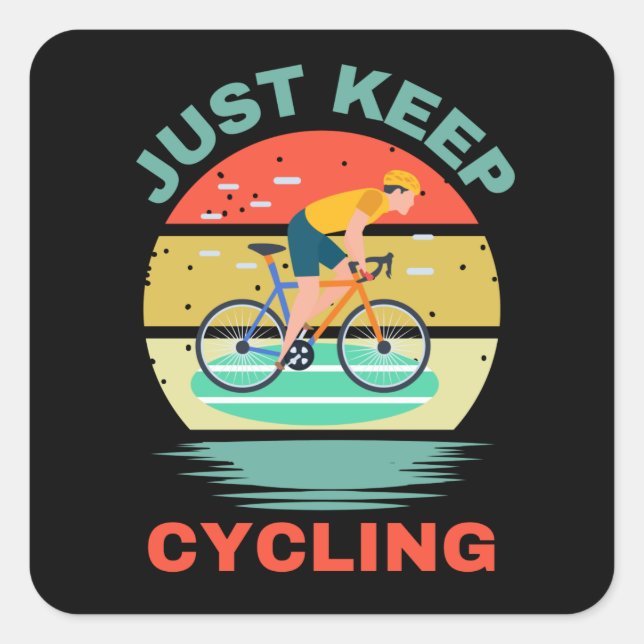 PEGATINA CUADRADA SÓLO MANTENER EL CICLISMO (Anverso)