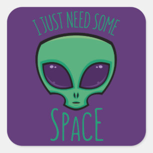 Pegatina Cuadrada Solo necesito un poco de espacio ajeno